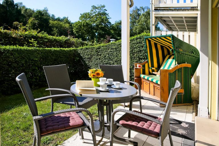 einladende Terrasse der Ferienwohnung